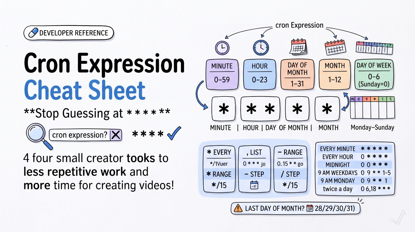 Cron Expression Cheat Sheet (Stop Guessing at * * * * *)